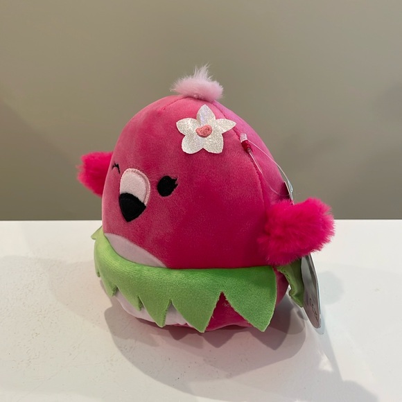 NWT 5” Cookie the Flamingo in Hula Skirt Squishmallow from Summer Mystery Bag - Picture 2 of 6